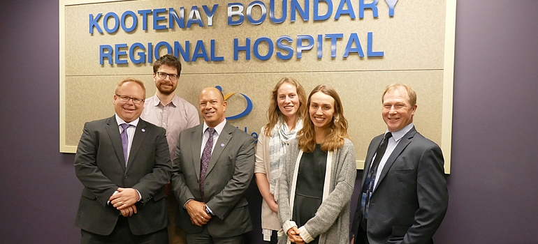 Grant Thornton representatives, from left, Ron Anderson, Don Catalano, and Geoff Yule (far right) with UBC medical students Daniel Woodsworth, Tanya MacDonell and Frances Morin. Missing: medical student Ben Guidolin