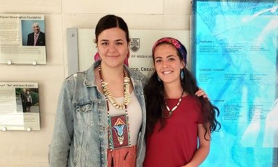 Smith with a fellow Indigenous student from residence